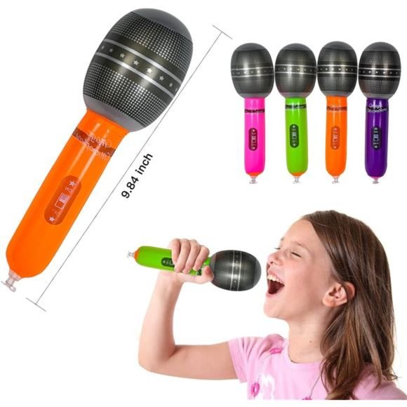 Inflatable Rock Star Toy Set, 30 PCS 80s 90s Party Decorations Inflatable Props - Picture 4 of 7